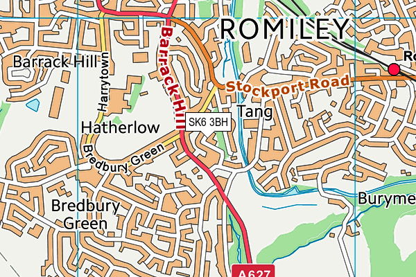 SK6 3BH map - OS VectorMap District (Ordnance Survey)