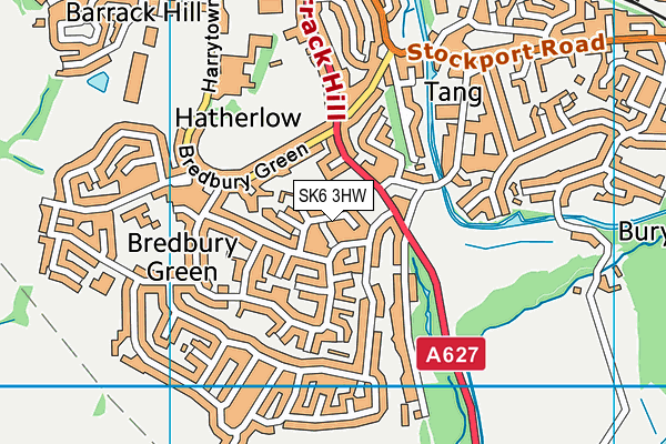 SK6 3HW map - OS VectorMap District (Ordnance Survey)