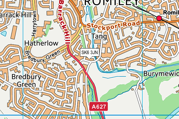 SK6 3JN map - OS VectorMap District (Ordnance Survey)