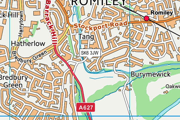 SK6 3JW map - OS VectorMap District (Ordnance Survey) SK6 3JW map - OS VectorMap District (Ordnance Survey)