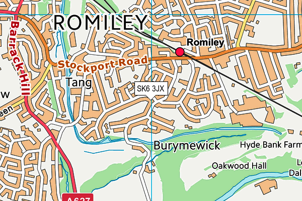 SK6 3JX map - OS VectorMap District (Ordnance Survey)