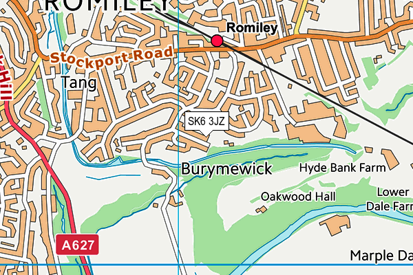 SK6 3JZ map - OS VectorMap District (Ordnance Survey)
