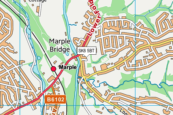 SK6 5BT map - OS VectorMap District (Ordnance Survey) SK6 5BT map - OS VectorMap District (Ordnance Survey)