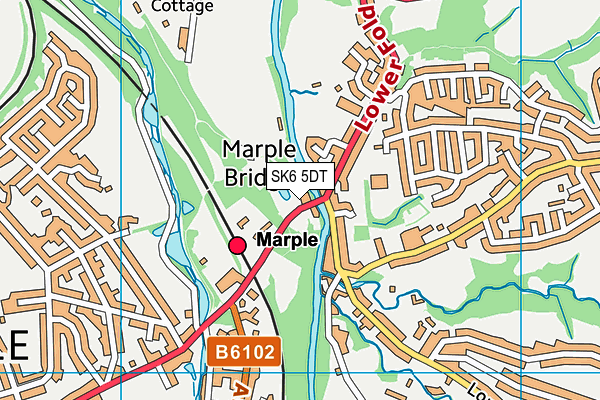 SK6 5DT map - OS VectorMap District (Ordnance Survey)