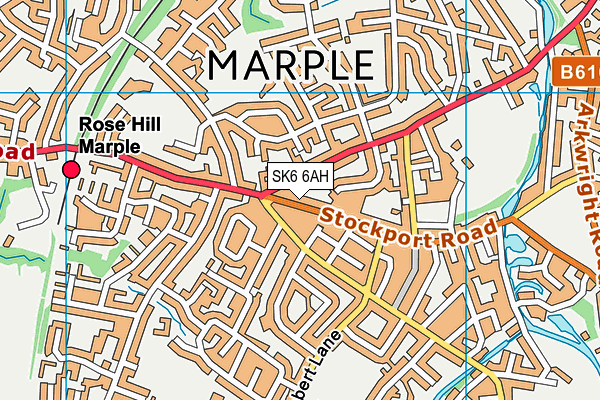 SK6 6AH map - OS VectorMap District (Ordnance Survey)