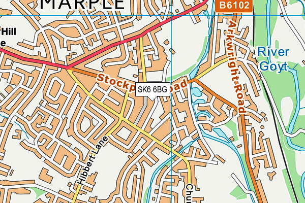 SK6 6BG map - OS VectorMap District (Ordnance Survey)