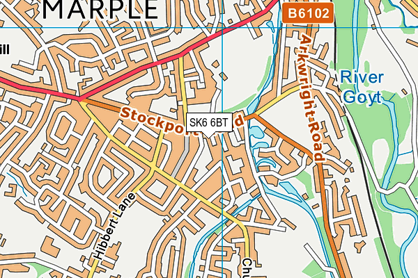 SK6 6BT map - OS VectorMap District (Ordnance Survey)