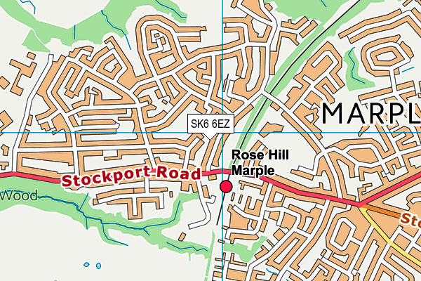 SK6 6EZ map - OS VectorMap District (Ordnance Survey)