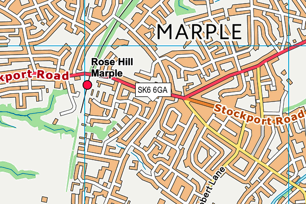 SK6 6GA map - OS VectorMap District (Ordnance Survey)
