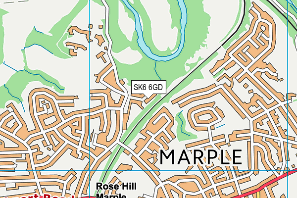 SK6 6GD map - OS VectorMap District (Ordnance Survey)