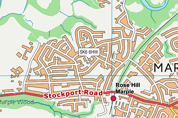 SK6 6HW map - OS VectorMap District (Ordnance Survey)