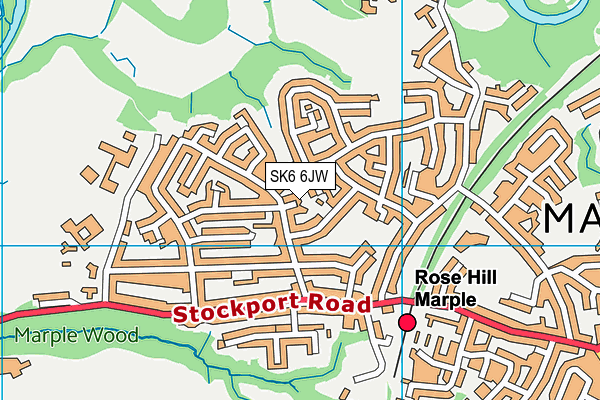 SK6 6JW map - OS VectorMap District (Ordnance Survey)