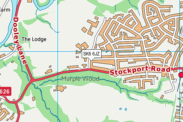 SK6 6JZ map - OS VectorMap District (Ordnance Survey)