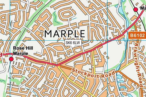 SK6 6LW map - OS VectorMap District (Ordnance Survey)
