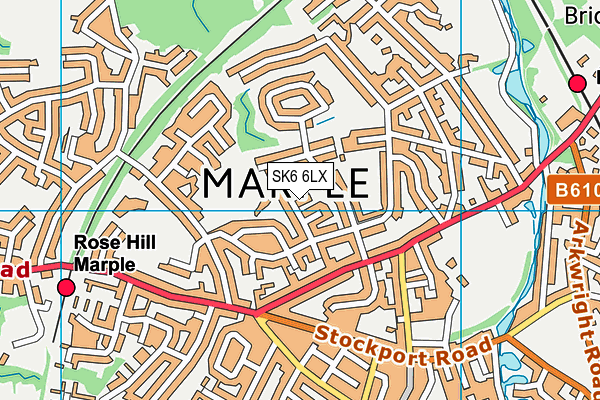 SK6 6LX map - OS VectorMap District (Ordnance Survey)