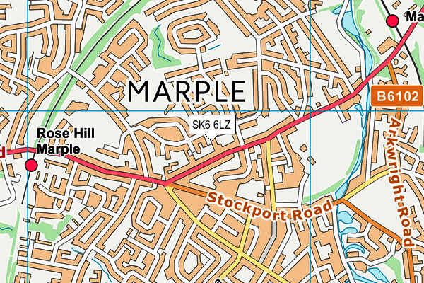 SK6 6LZ map - OS VectorMap District (Ordnance Survey)