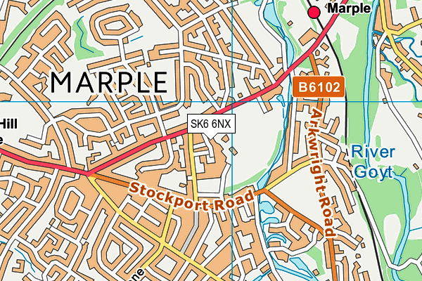 SK6 6NX map - OS VectorMap District (Ordnance Survey)