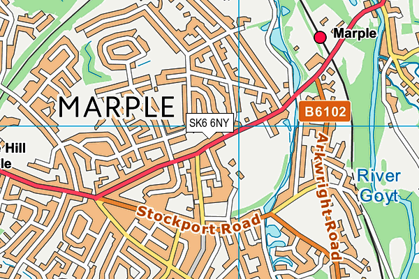 SK6 6NY map - OS VectorMap District (Ordnance Survey)