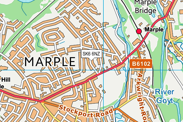 SK6 6NZ map - OS VectorMap District (Ordnance Survey)