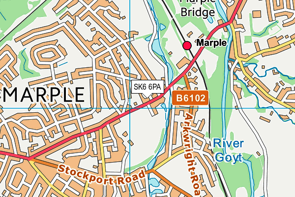 SK6 6PA map - OS VectorMap District (Ordnance Survey)