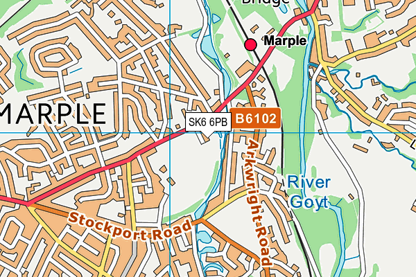 SK6 6PB map - OS VectorMap District (Ordnance Survey)