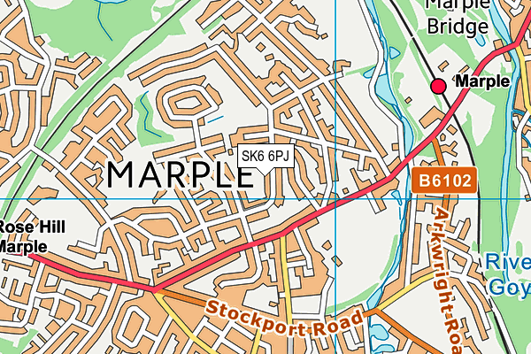 SK6 6PJ map - OS VectorMap District (Ordnance Survey)