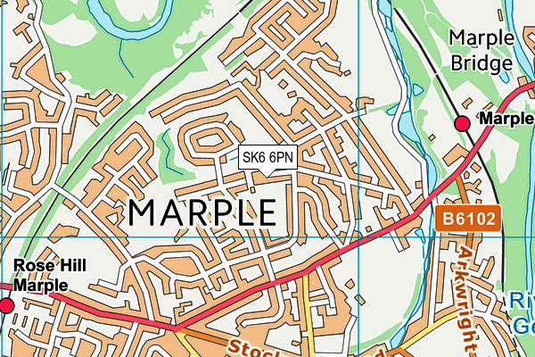 SK6 6PN map - OS VectorMap District (Ordnance Survey)
