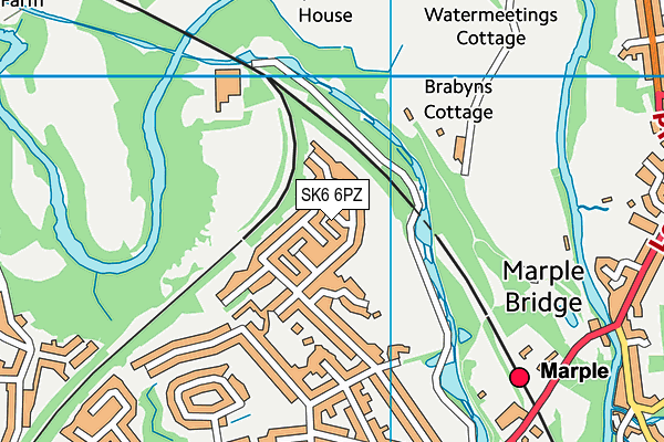 SK6 6PZ map - OS VectorMap District (Ordnance Survey)