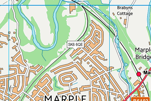 SK6 6QE map - OS VectorMap District (Ordnance Survey)