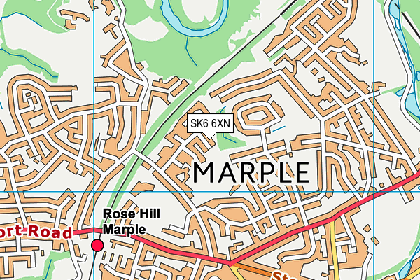 SK6 6XN map - OS VectorMap District (Ordnance Survey)