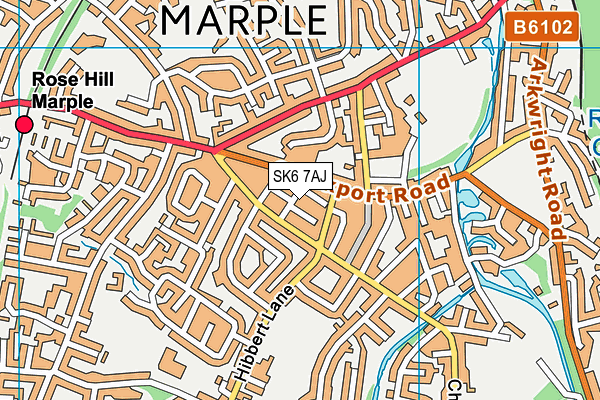 SK6 7AJ map - OS VectorMap District (Ordnance Survey)