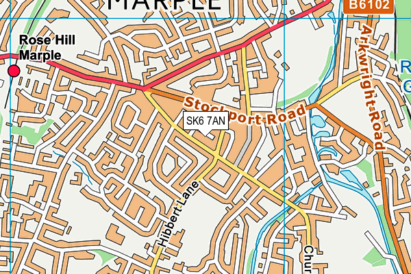 SK6 7AN map - OS VectorMap District (Ordnance Survey)