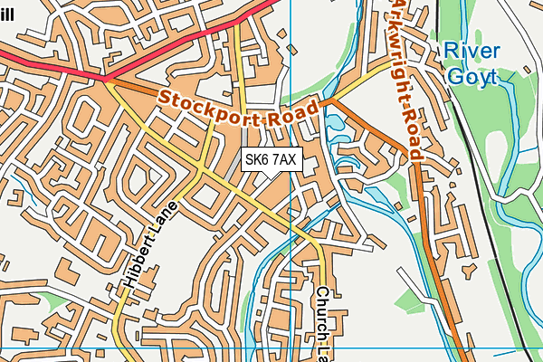 SK6 7AX map - OS VectorMap District (Ordnance Survey)