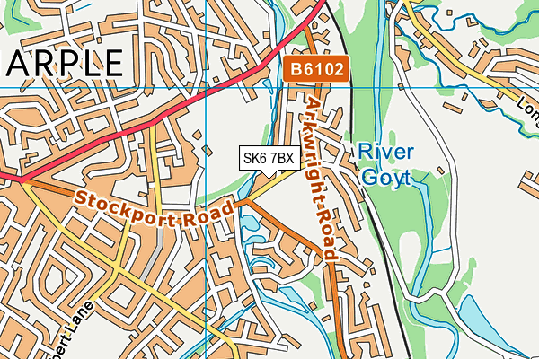 SK6 7BX map - OS VectorMap District (Ordnance Survey)