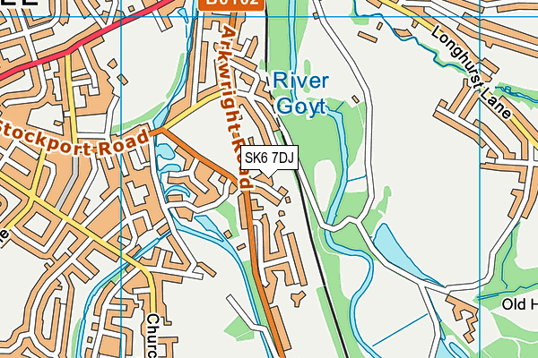 SK6 7DJ map - OS VectorMap District (Ordnance Survey)