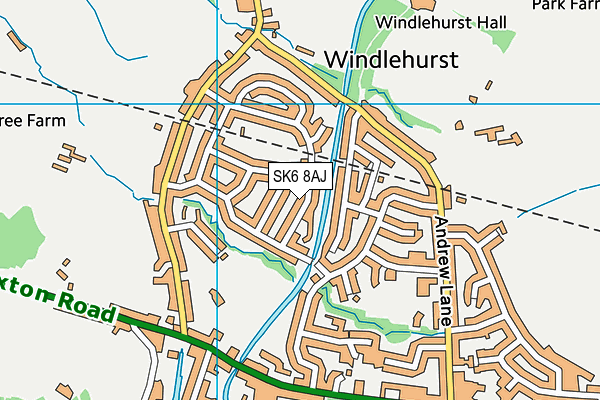 SK6 8AJ map - OS VectorMap District (Ordnance Survey)