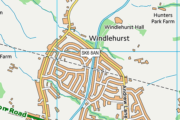 SK6 8AN map - OS VectorMap District (Ordnance Survey)