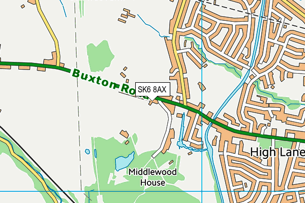 SK6 8AX map - OS VectorMap District (Ordnance Survey) SK6 8AX map - OS VectorMap District (Ordnance Survey)