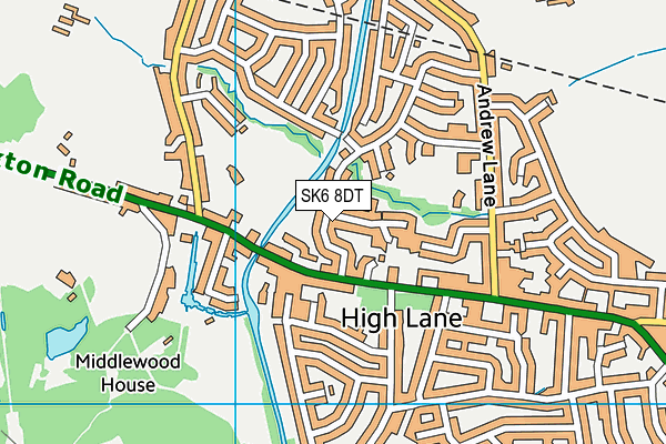 SK6 8DT map - OS VectorMap District (Ordnance Survey)