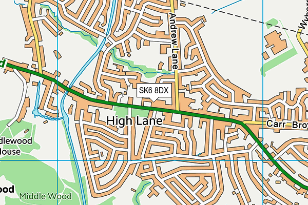 SK6 8DX map - OS VectorMap District (Ordnance Survey)