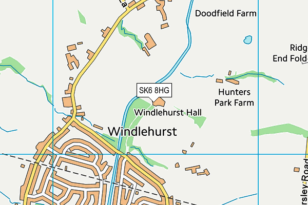 SK6 8HG map - OS VectorMap District (Ordnance Survey)