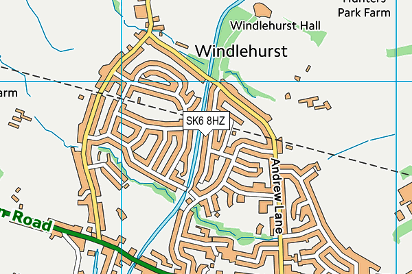 SK6 8HZ map - OS VectorMap District (Ordnance Survey)