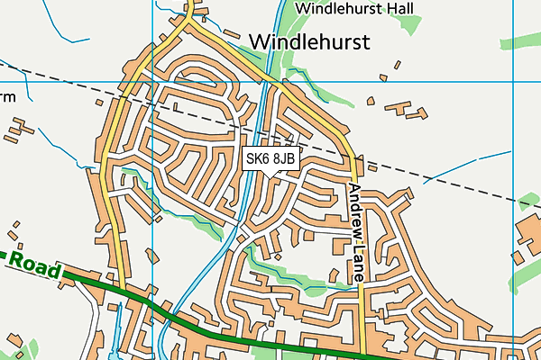 SK6 8JB map - OS VectorMap District (Ordnance Survey) SK6 8JB map - OS VectorMap District (Ordnance Survey)