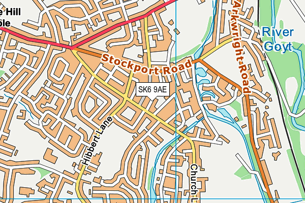 SK6 9AE map - OS VectorMap District (Ordnance Survey) SK6 9AE map - OS VectorMap District (Ordnance Survey)