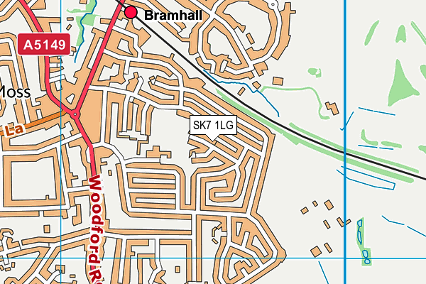 SK7 1LG map - OS VectorMap District (Ordnance Survey) SK7 1LG map - OS VectorMap District (Ordnance Survey)