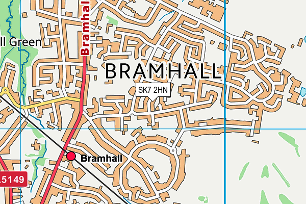 SK7 2HN map - OS VectorMap District (Ordnance Survey) SK7 2HN map - OS VectorMap District (Ordnance Survey)