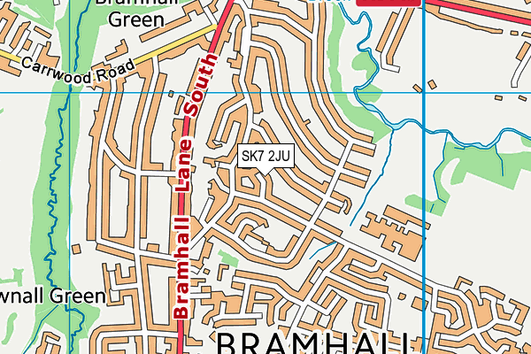 SK7 2JU map - OS VectorMap District (Ordnance Survey)