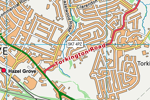 SK7 4PZ map - OS VectorMap District (Ordnance Survey)
