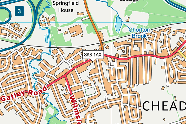 SK8 1AX map - OS VectorMap District (Ordnance Survey) SK8 1AX map - OS VectorMap District (Ordnance Survey)