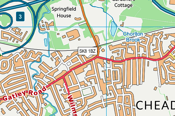 SK8 1BZ map - OS VectorMap District (Ordnance Survey)